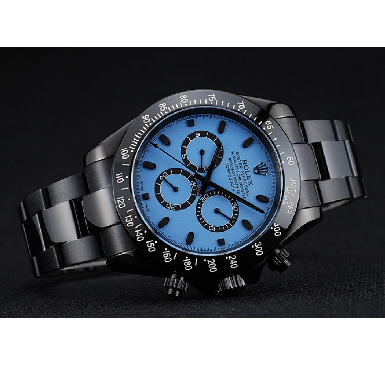 Aaa replica watch Stainless 1454250 Rolex Dial Black And And Black Bracelet Case Steel Blue Cosmograph Daytona 0622